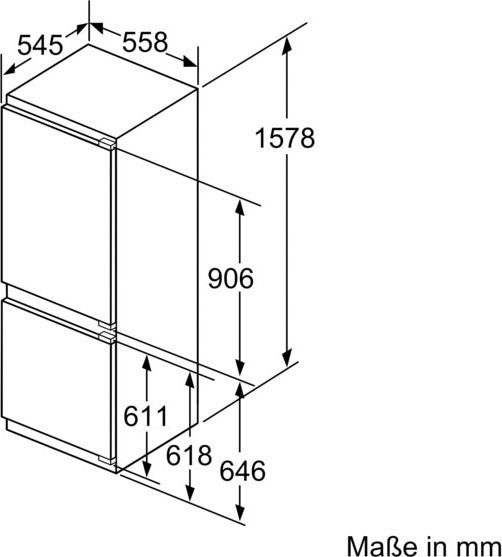 SIEMENS Einbaukühlgefrierkombination iQ500 KI77SADD0 1578 cm hoch 558 cm breit