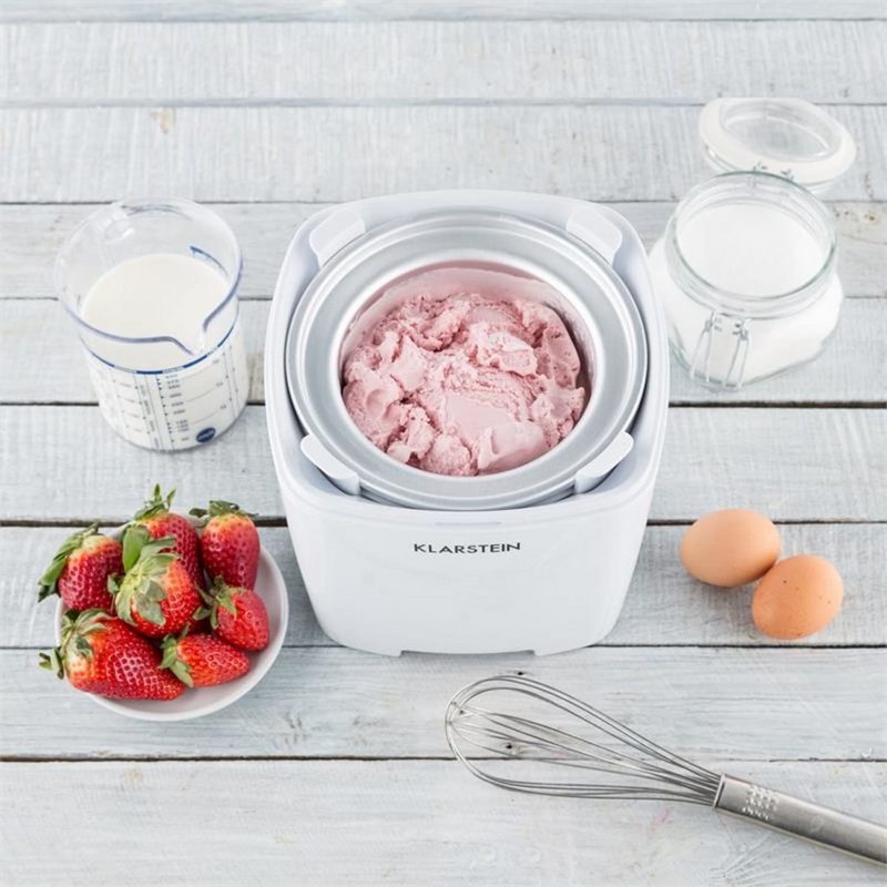 Klarstein Eismaschine Creamberry Eiscremebereiter Flaschenkühler Frozen Yogurt 15l weiß 1.5 l 10 W