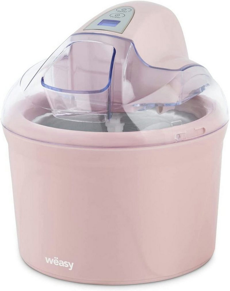 wëasy Eismaschine MY60 rosa / pink mit LCD-Display und Timerfunktion 12 W