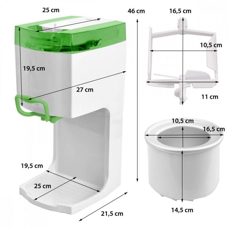 Syntrox Germany Eismaschine Syntrox Softeismaschine Eismaschine Frozen Joghurt Maschine 4in1 grün