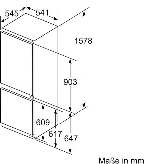 SIEMENS Einbaukühlgefrierkombination iQ300 KI77VVFF0 1578 cm hoch 541 cm breit