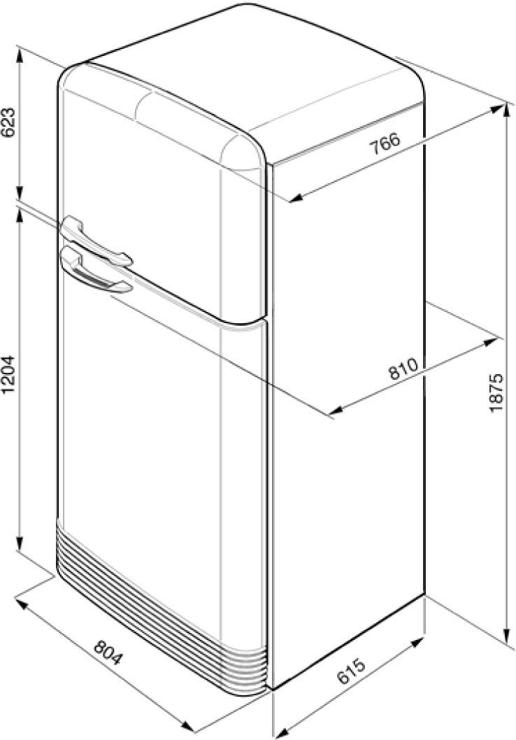 Smeg Kühl-/Gefrierkombination FAB50LBL5 1921 cm hoch 796 cm breit