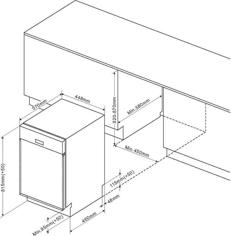 Amica Unterbaugeschirrspüler EGSPU 500 920-1 E 10 Maßgedecke