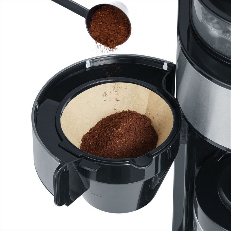 Severin Kaffeemaschine mit Mahlwerk KA 4811 Permanentfilter 1x2 mit integriertem Mahlwerk Mahlgrad und Kaffeemenge einstellbar Schwenkfilter mit Tropfverschluss