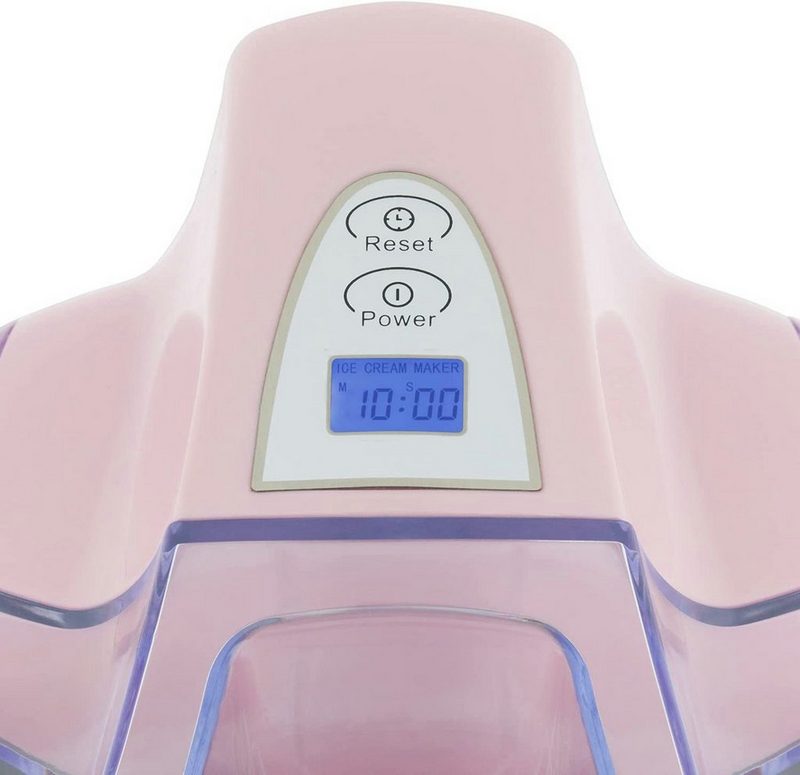 wëasy Eismaschine MY60 rosa / pink mit LCD-Display und Timerfunktion 12 W