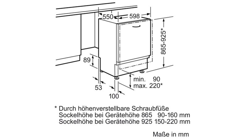 BOSCH vollintegrierbarer Geschirrspüler SBV24AX00E 11.7 l 12 Maßgedecke