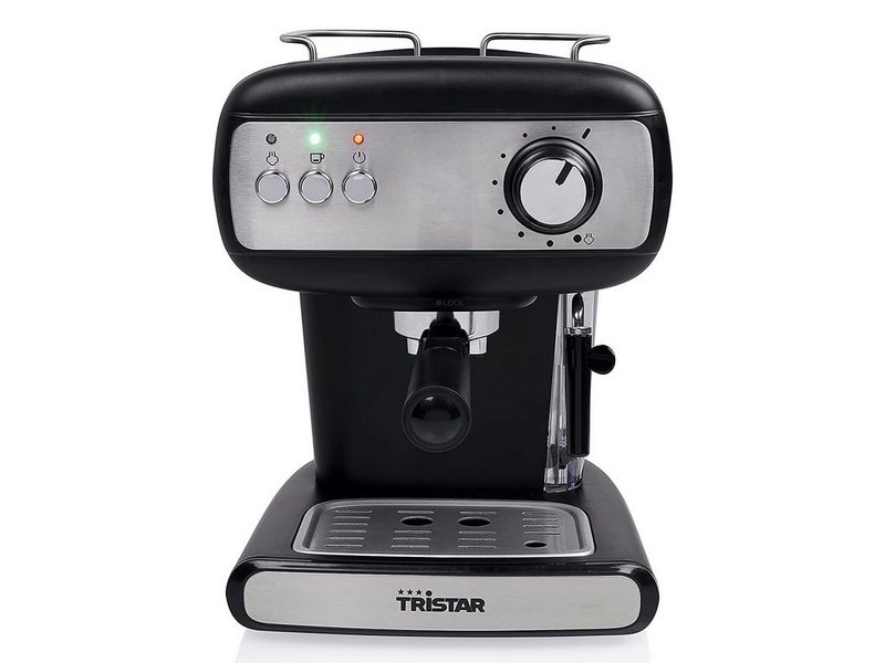 Tristar Espressomaschine italienische Siebdruck Kaffee & Siebträger-Maschine mit Milchaufschäumer für Latte Macchiato & Cappuccino 2in1 auch für Kapseln geeignet