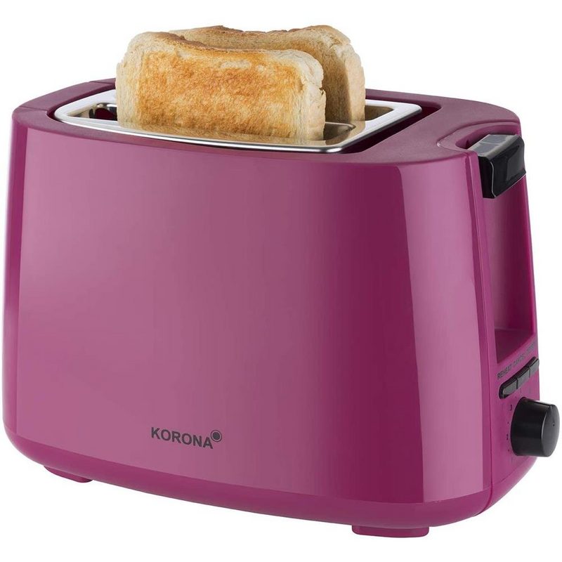 KORONA Toaster Frühstücksset / Küchenset 3er Set 12 Tassen Filterkaffemaschine 2-Scheiben Toaster (2-Schlitz-Toaster) 17 L Wasserkocher Ideal geeignet für Küche Büro Ferienwohnung Ferienhaus Beere / violett / lila (10119 20134 21134)