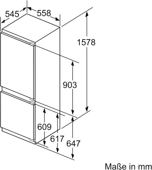 BOSCH Einbaukühlgefrierkombination KIS77AFE0 1578 cm hoch 558 cm breit