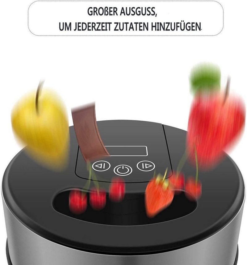 MVPower Eismaschine 200 l 1200 W Eismaschine 2L 12W Speiseeisbereiter mit Digitaler Timer & Deckelöffnung inkl. Eislöffel &Rezepte für Frozen Yoghurt Sorbet und Eiscreme Edelstahl