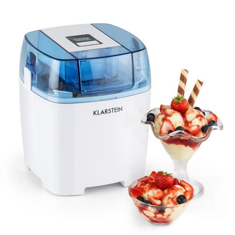 Klarstein Eismaschine Creamberry Eiscremebereiter Flaschenkühler Frozen Yogurt 15l weiß 1.5 l 10 W