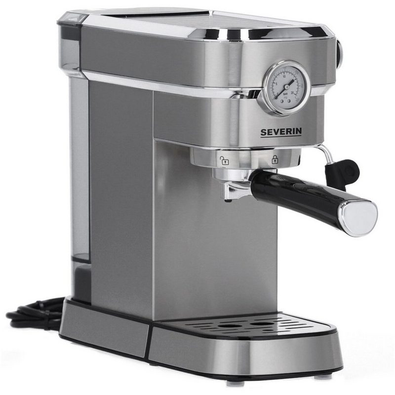 Severin Espressomaschine KA 5995 1.1l Kaffeekanne Für gemahlenen Kaffee oder ESE-Pads Inklusive Siebträger mit 3 Einsätzen und Edelstahlkännchen