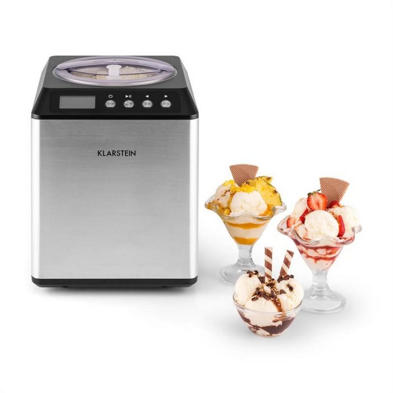 Klarstein Eismaschine Vanilla Sky Eiscreme-Maschine Kompressor 2l 180W Edelstahl silber 2 l 180 W