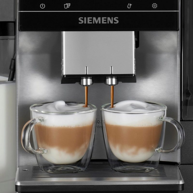 SIEMENS Kaffeevollautomat EQ.700 integral - TQ707D03 intuitives Full-Touch-Display speichern Sie bis zu 30 individuelle Kaffee-Favoriten automatische Milchsystem-Reinigung