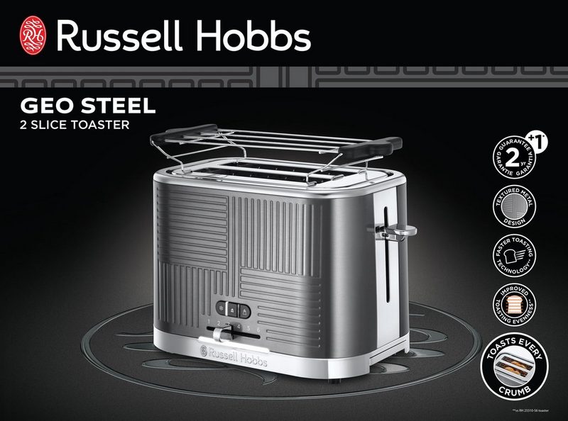 RUSSELL HOBBS Toaster Geo Steel 25250-56 2 kurze Schlitze 1640 W