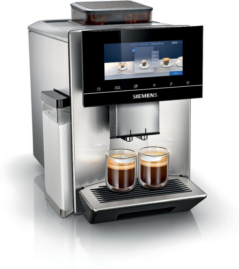 SIEMENS Kaffeevollautomat EQ900 TQ903D43 Home Connect App baristaMode superSilent 68” Full-Touch-Display