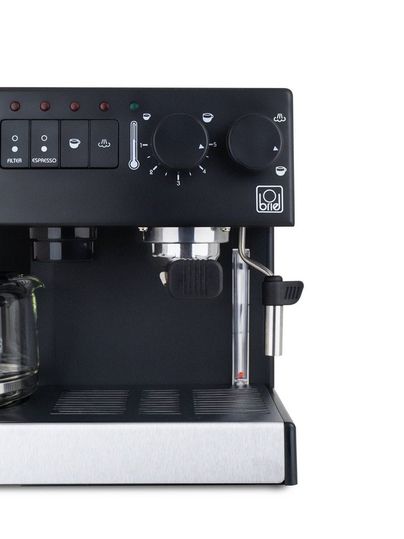 BRIEL Siebträger-/Filterkaffeemaschine DUO-Kaffeecenter ED132A Papierfilter 1x4 Aqua-Stop System mit Anti-Drip 20 bar Pumpe DUO System für Filterkaffee und Espresso BRITA Wasserfilter