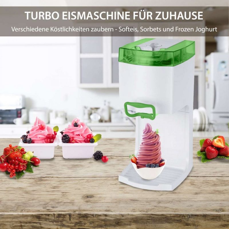 Syntrox Germany Eismaschine Syntrox Softeismaschine Eismaschine Frozen Joghurt Maschine 4in1 grün