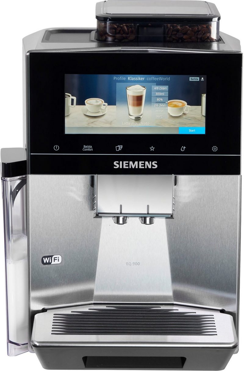 SIEMENS Kaffeevollautomat EQ900 TQ903D43 Home Connect App baristaMode superSilent 68” Full-Touch-Display