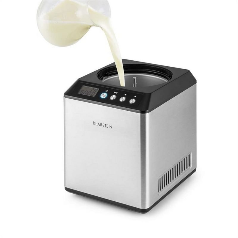 Klarstein Eismaschine Vanilla Sky Eiscreme-Maschine Kompressor 2l 180W Edelstahl silber 2 l 180 W