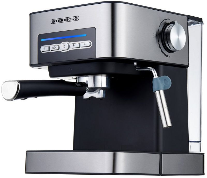 STEINBORG Espressomaschine SB-6040 Edelstahl Design 15 bar Milchaufschäumer