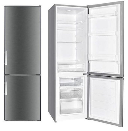 Wolkenstein Kühl-/Gefrierkombination Inox Design WKG188EIX-M 180 cm hoch 55 cm breit 262Liter Nutzinhalt Automatische abtauung im Kühlteil