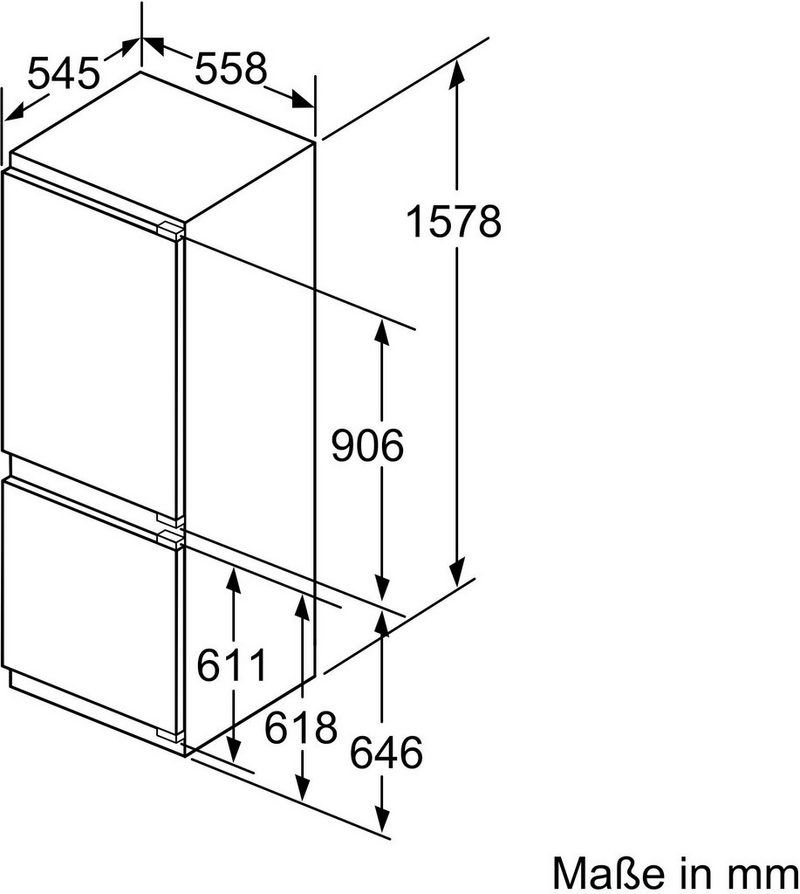 SIEMENS Einbaukühlgefrierkombination iQ500 KI77SADE0 1578 cm hoch 558 cm breit